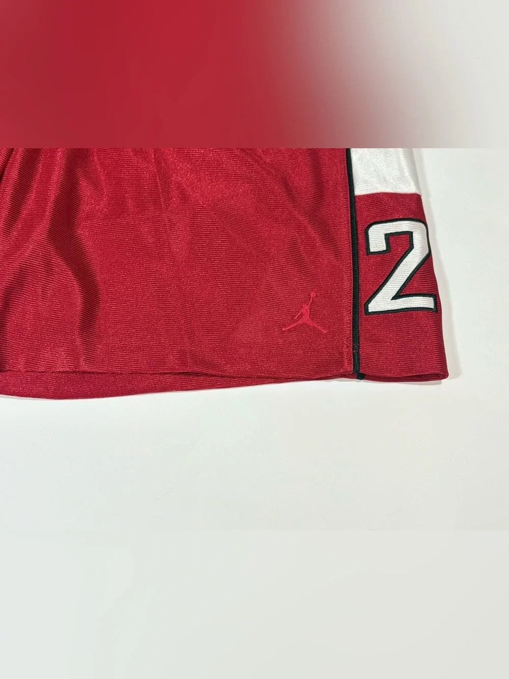 Jordan Red Men's Basketball Shorts with White Side Stripes